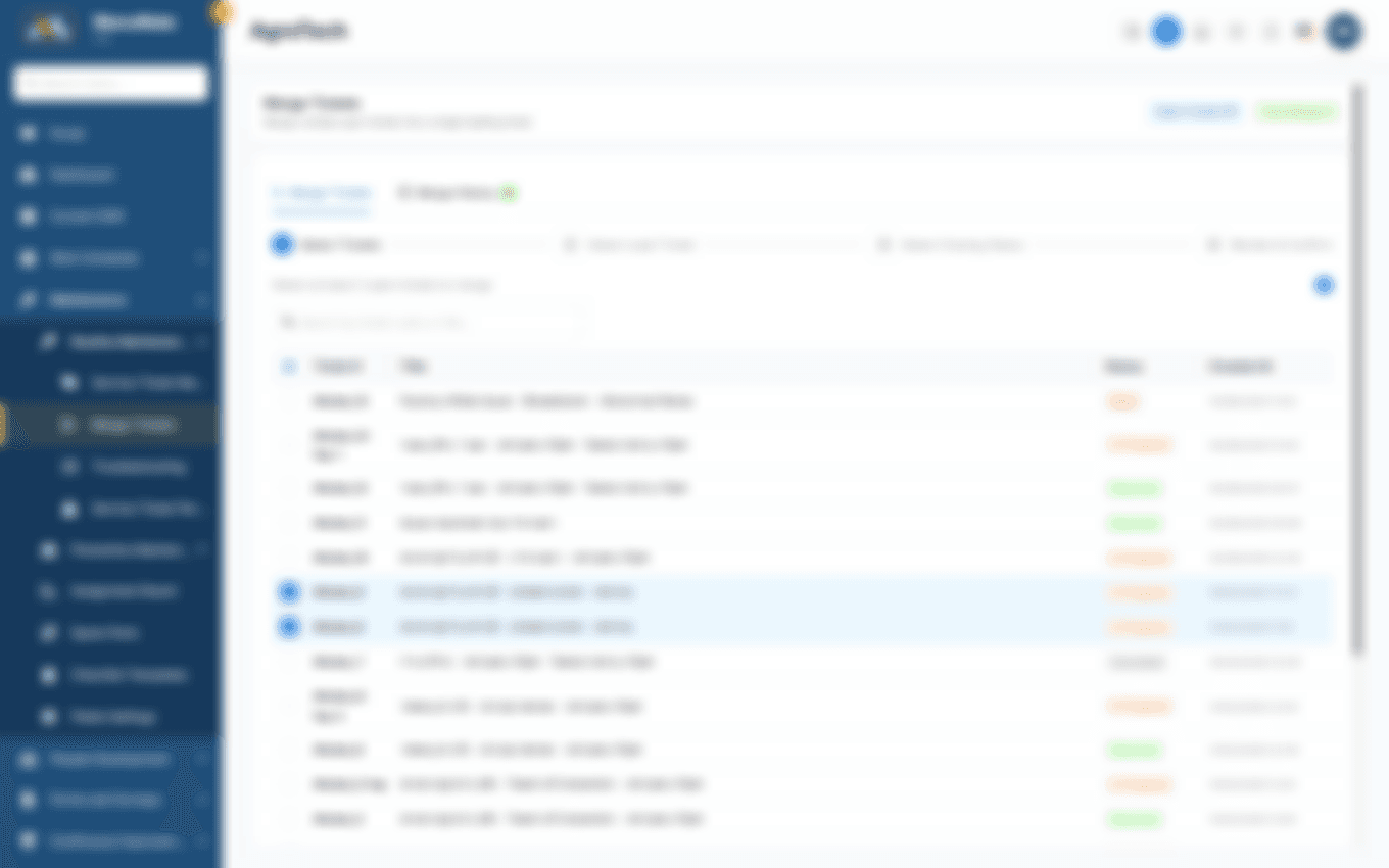 Merging duplicate tickets into one lead ticket
