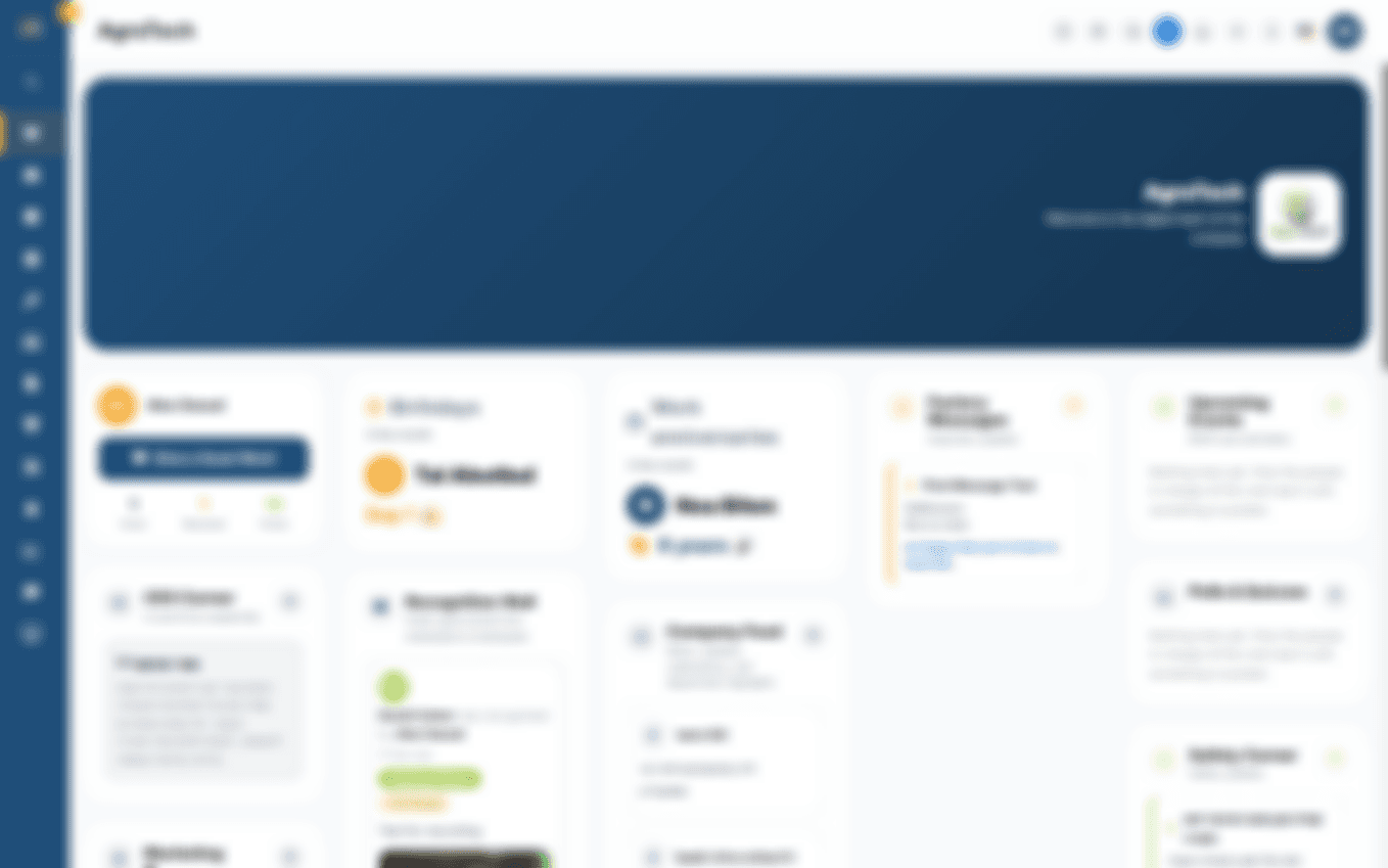 Employee portal home with the recognition wall and leaderboard