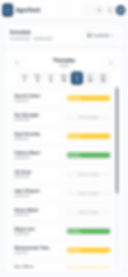 The daily work schedule on a phone